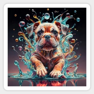 Bull Terrier Artwork: Bold Elegance and Playful Spirit in Artistic Splendor Sticker